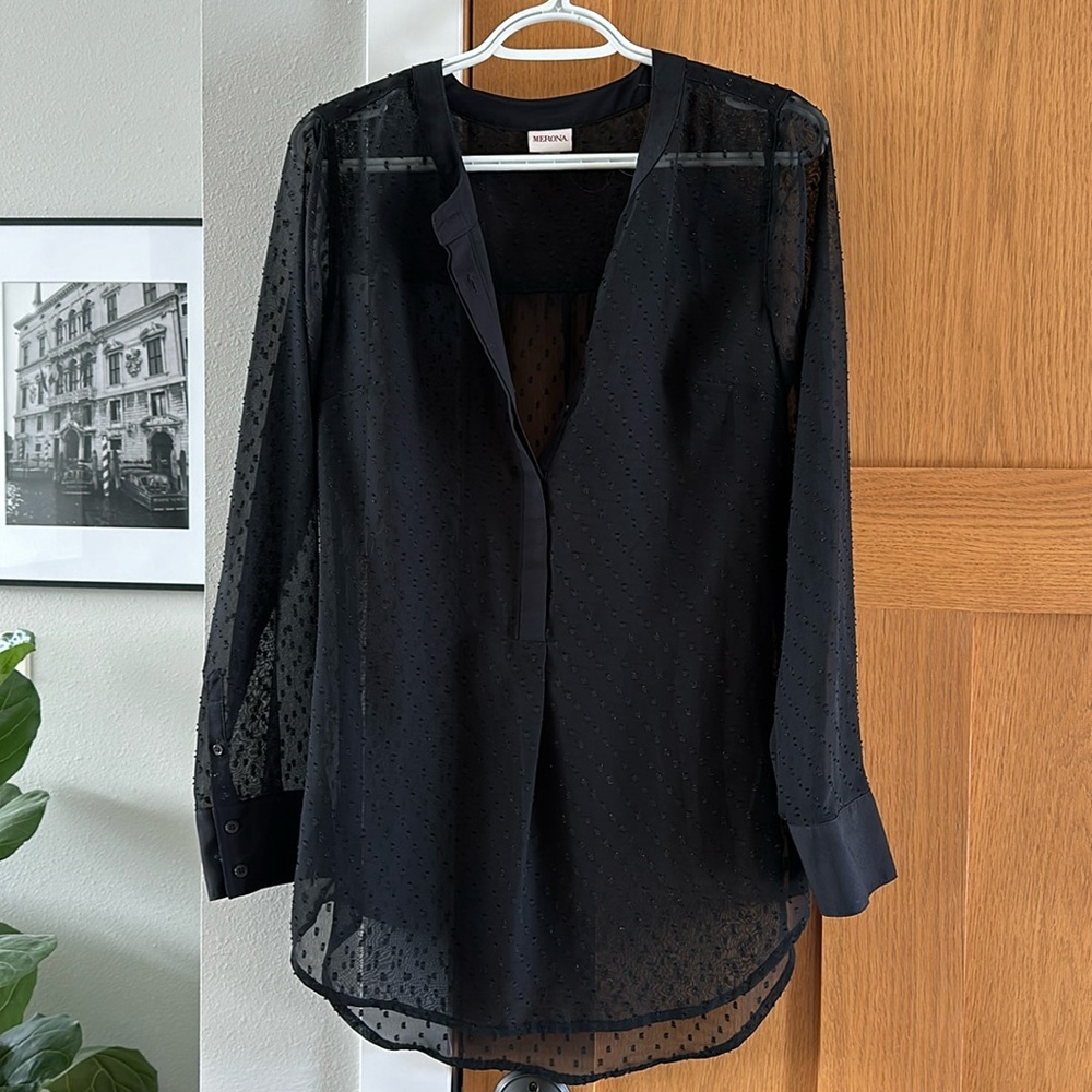 Black sheer blouse